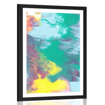 Plakat z passe-partout abstrakcja w pastelowych kolorach - 60x90 white