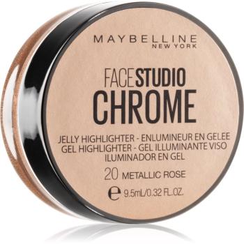 Maybelline Face Studio Chrome Jelly Highlighter żelowy rozświetlacz odcień 20 Metallic Rose 9.5 ml
