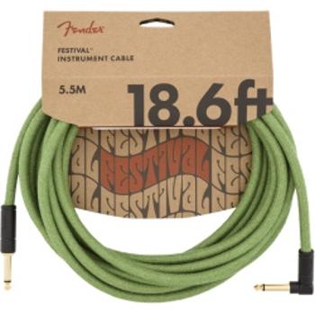 Fender Festival 18,6 Angle Cable Pure Hemp Green Kabel Instrumentalny 5,5m