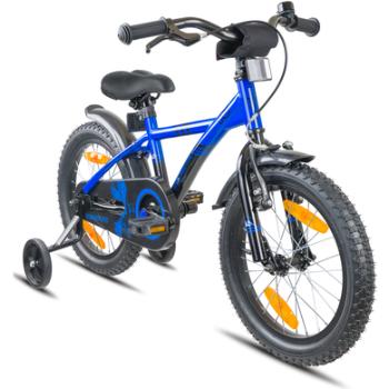 PROMETHEUS BICYCLES ® Rower dziecięcy 16, niebiesko czarny z kółkami treningowymi