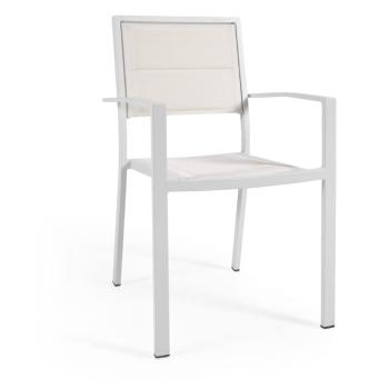 Białe aluminiowe krzesło zewnętrzne Kave Home Sirley