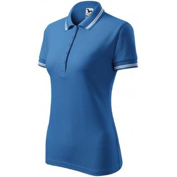 Kontrastowa koszulka polo damska, jasny niebieski, XL