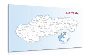 Obraz mapa Republiki Słowackiej - 90x60