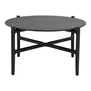 Czarny stolik z drewna dębowego Rowico Holton, ø 80 cm