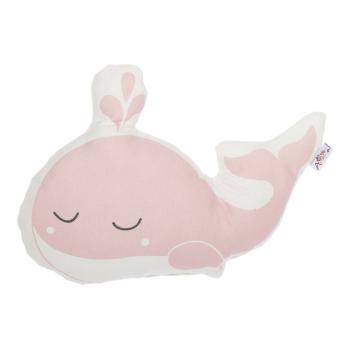 Różowa poduszka dziecięca z domieszką bawełny Mike & Co. NEW YORK Pillow Toy Whale, 35x24 cm