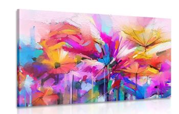 Obraz abstrakcyjne kolorowe kwiaty - 90x60
