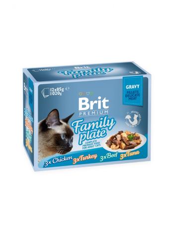 BRIT cat zestaw saszetek FAMILY PLATE - 12x85g