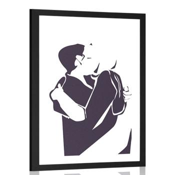 Plakat z passepartout szczerość miłości - 20x30 silver