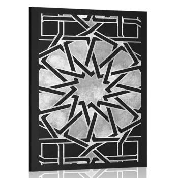 Plakat orientalna mozaika w czarno-białym kolorze - 20x30 silver