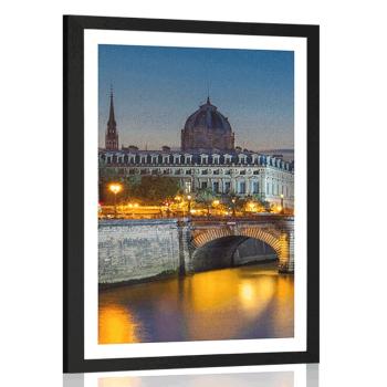 Plakat z passe-partout olśniewająca panorama Paryża - 20x30 black
