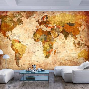 Tapeta samoprzylepna mapa w stylu retro - Mapa Starego Świata - 245x175