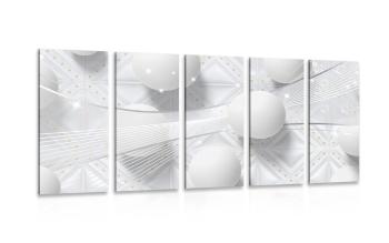 5-częściowy obraz biały luksus - 100x50