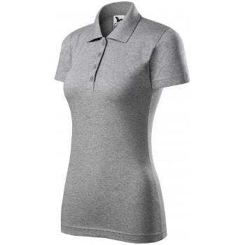 Damska koszulka polo slim fit, ciemnoszary marmur, XL