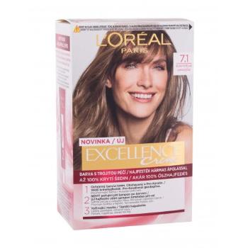 L'Oréal Paris Excellence Creme Triple Protection 48 ml farba do włosów dla kobiet Uszkodzone pudełko 7,1 Natural Ash Blonde