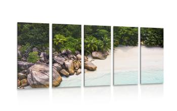 5-częściowy obraz wybrzeże Seszeli - 100x50