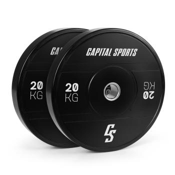 Capital Sports Sports Elongate 2020, obciążniki, 2 x 20 kg, twarda guma, 50,4 mm