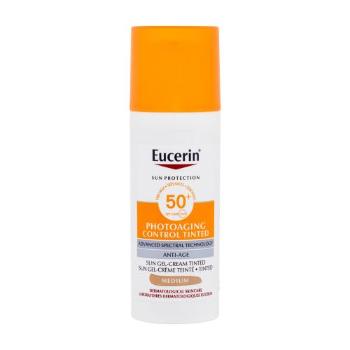 Eucerin Sun Protection Photoaging Control Tinted Gel-Cream SPF50+ 50 ml preparat do opalania twarzy dla kobiet Medium
