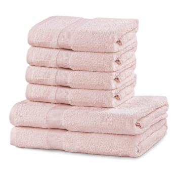 Zestaw 6 różowych ręczników DecoKing Marina