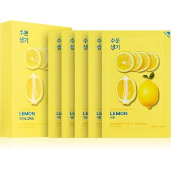 Holika Holika Pure Essence Lemon maseczka płócienna o działaniu zmiękczającym i odświeżającym z witaminą C 5x20 ml
