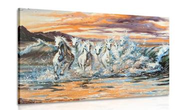 Obraz konie z wody - 90x60