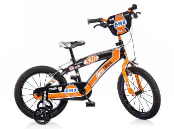 Dino BMX 165XC czarno - pomarańczowy rower dziecięcy 16&quot;