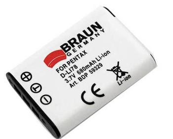 Bateria Braun PENTAX D-Li78, Nikon EN-EL11, Olympus LI-60, Ricoh DB-80, Sanyo DB-L80, 680mAh