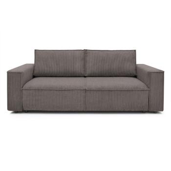 Ciemnobrązowa sztruksowa sofa rozkładana Bobochic Paris Nihad, 245 cm