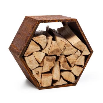 Blumfeldt Hexawood Rust, stojak na drewno, kształt sześciokątny, 50,2 x 58 x 32 cm