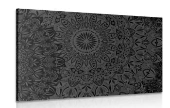 Obraz stylowa Mandala w wersji czarno-białej - 60x40