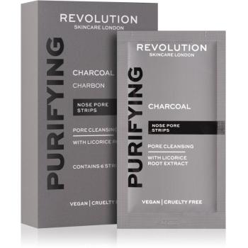 Revolution Skincare Purifying Charcoal plastry oczyszczające na nos z aktywnym węglem 6 szt.