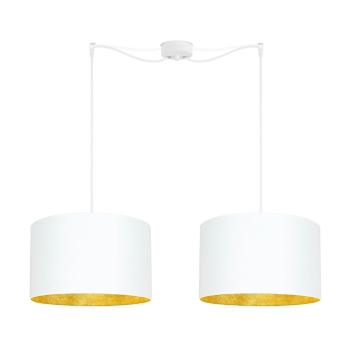 Biała podwójna lampa wisząca z wnętrzem w złotej barwie Sotto Luce Mika