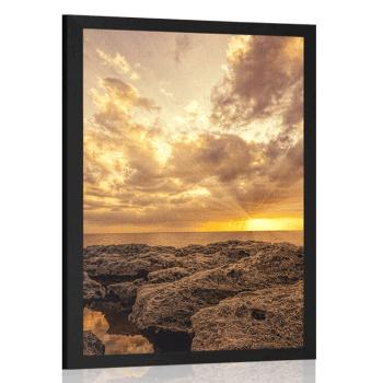 Plakat morskie skały - 40x60 black