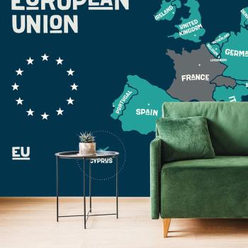 Samoprzylepna tapeta mapa edukacyjna z nazwami krajów UE - 375x250
