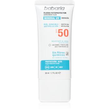 Babaria Sun Face ochronny fluid bez filtrów chemicznych do twarzy SPF 50 50 ml