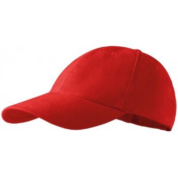 6-panelowa czapka z daszkiem, czerwony, nastawny