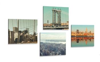 Zestaw obrazów widok na Nowy Jork - 4x 60x60