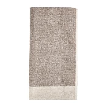 Brązowy ręcznik z domieszką lnu 100x50 cm Inu − Zone
