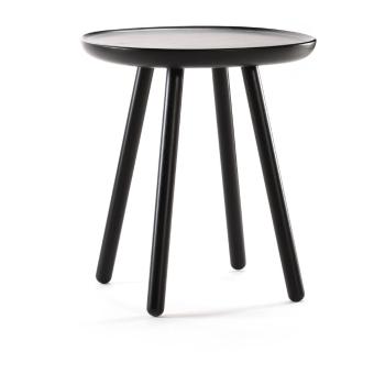 Czarny stolik z litego drewna EMKO Naïve, ø 45 cm
