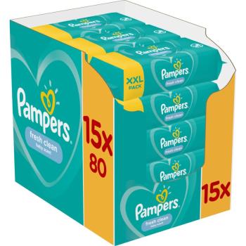 Pampers Fresh Clean XXL chusteczki nawilżające dla dzieci do skóry wrażliwej 15x80 szt.