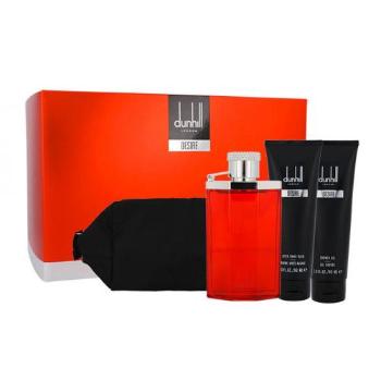 Dunhill Desire zestaw Edt 100 ml + Żel pod prysznic 90 ml + Balsam po goleniu 90 ml + Kosmetyczka dla mężczyzn Uszkodzone pudełko