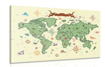 Obraz oryginalna mapa świata - 120x80