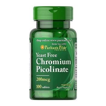 Puritan's Pride Chromium Picolinate 200mcg Yeast Free - 100tabsWitaminy i minerały > Chrom