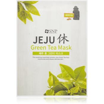 SNP Jeju Green Tea maska nawilżająca w płacie o działaniu uspokajającym 22 ml