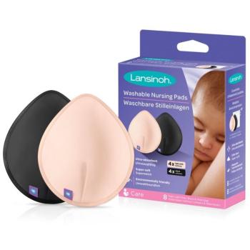 Lansinoh Breastfeeding Washable Nursing Pads tekstylne wkładki laktacyjne Light Pink + Black 2x4 szt.