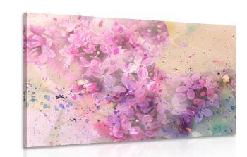 Obraz różowa gałązka kwiatów - 120x80