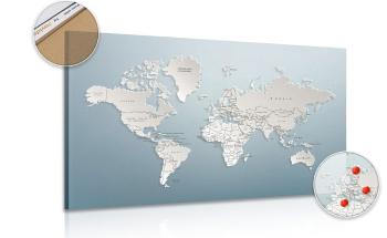 Obraz na korku mapa świata w oryginalnej wersji - 90x60  transparent
