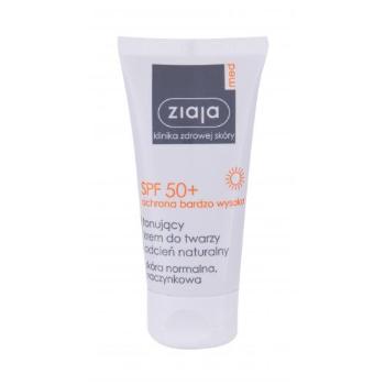 Ziaja Med Protective Tinted SPF50+ 50 ml preparat do opalania twarzy dla kobiet Uszkodzone pudełko Natural