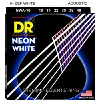 Dr Nwa 10-48 Neon White Struny Gitara Akustyczna