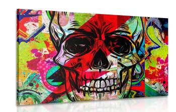 Obraz czaszka w graffiti design - 90x60