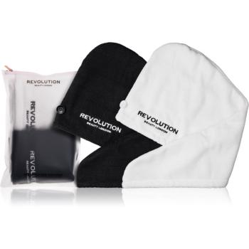 Revolution Haircare Microfibre Hair Wraps ręcznik do włosów odcień Black/White 2 szt.